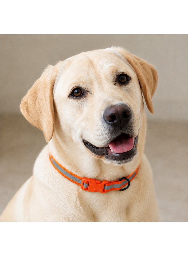Bravo Reflective Nylon Dog Collar Combo Set of 3, Red Yellow Orange, Adjustable Neck Size up to 35cm (14in) - Image 4