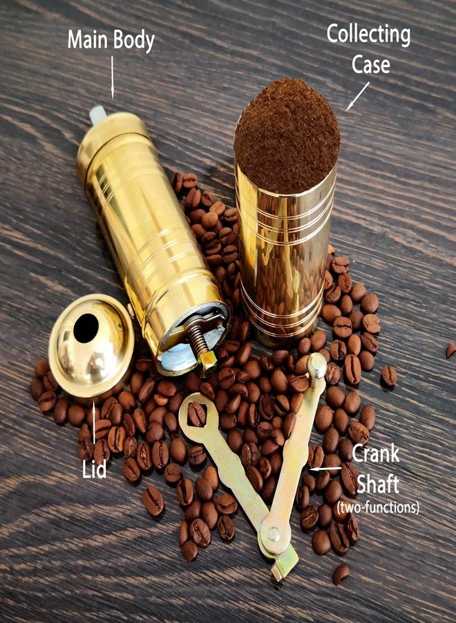 Binbir Trend Traditional Turkish Manual Coffee Grinder, Brass Coffee Grinder, Kitchen Decor, Qualification Adjustable Grinder, Manual Coffee Mill with Handle - Image 3