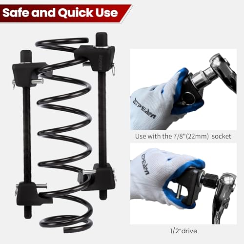ATPEAM Macpherson Strut Spring Compressor 2pc Heavy Duty Coil Spring Compressor Strut Remover Installer Tool, 7/8in Socket 1/2in Drive - Image 4