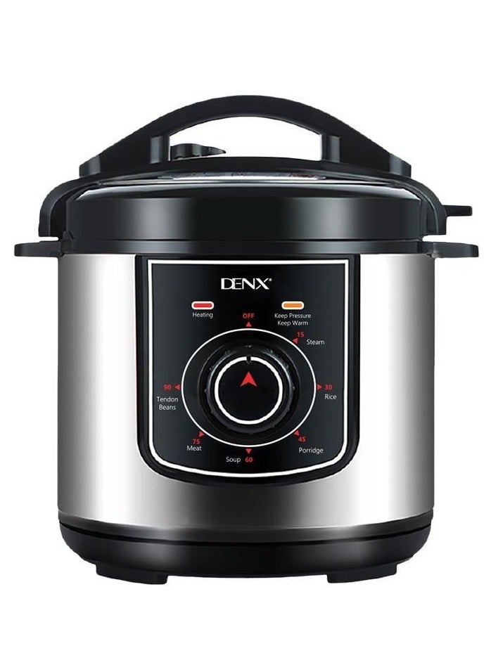 Denx Digital Electric Pressure Cooker Stainless Steel Body Touch Programmable 6L Capacity 1000 Watts - Image 1