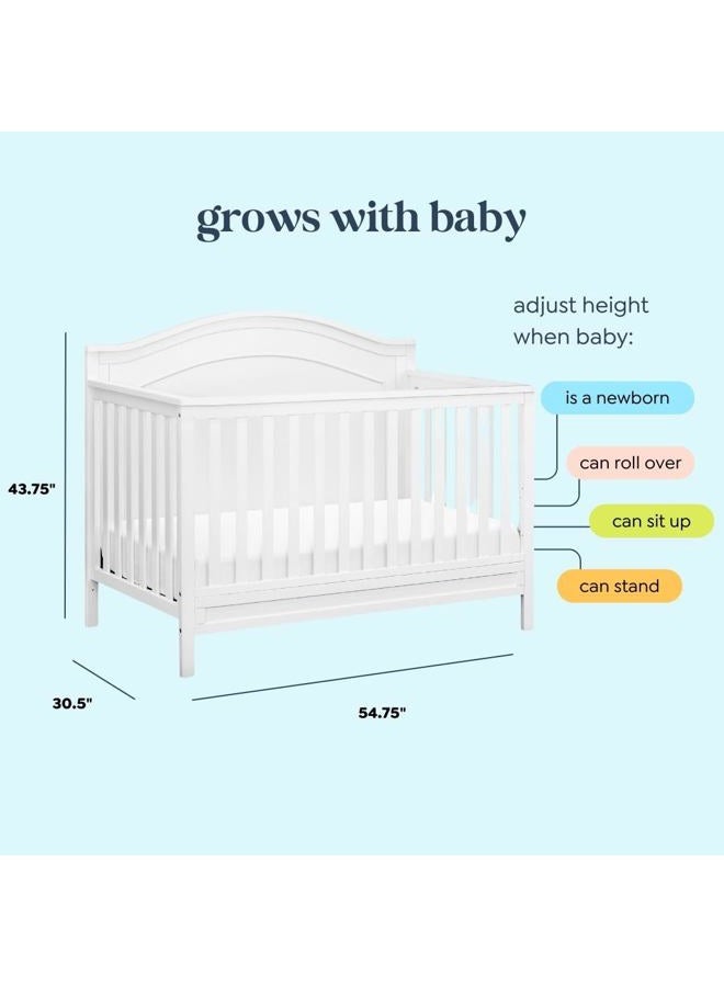 Davinci Charlie 4-in-1 Convertible Crib in White, Greenguard Gold Certified - Image 3