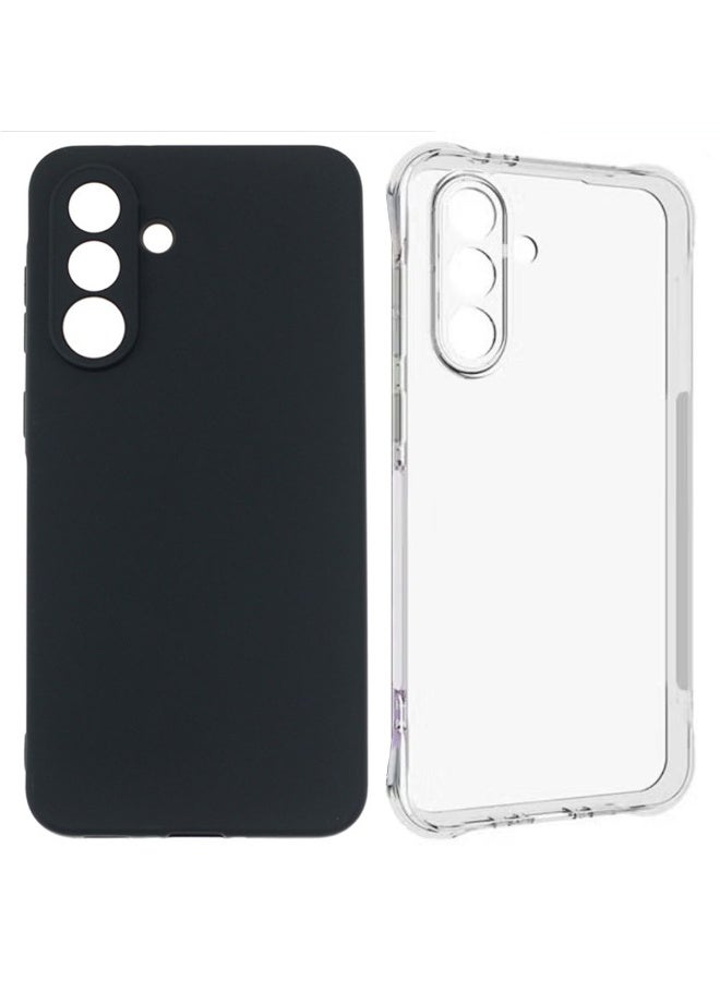 SanHu for Samsung Galaxy A36 5G 2-In-1 Thin Soft Case Cover, Anti Drop Protection, Anti Fingerprint, Durable, Easy To Clean And Install, Frosted Protective Case+Transparent Four Corner Anti Drop Protective Case - Image 1