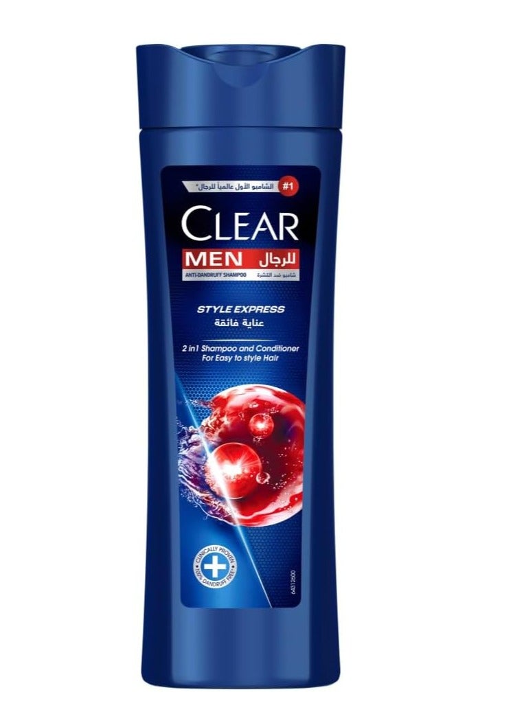 CLEAR Shampoo For Men, Anti Dandruff Shampoo, Style Express, 24 Hr Freshness 400ml