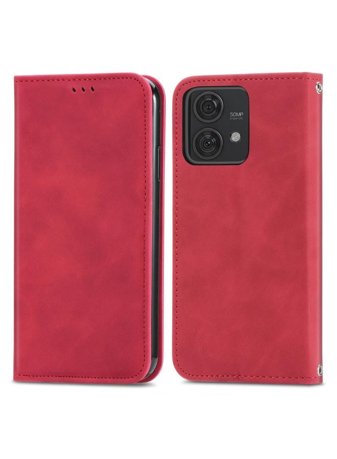 S-TOP Case For Motorola Moto Edge 40 Neo Retro Skin Feel Magnetic Flip Leather Phone Case - Image 1