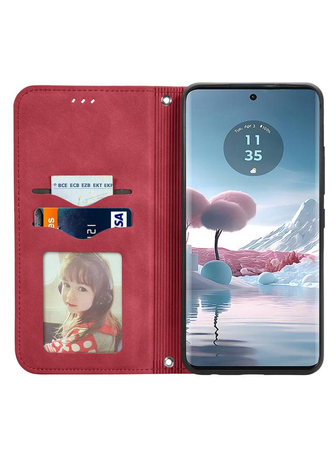 S-TOP Case For Motorola Moto Edge 40 Neo Retro Skin Feel Magnetic Flip Leather Phone Case - Image 3