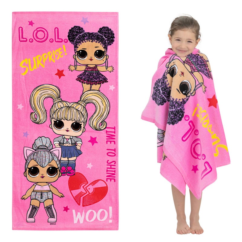 Franco Franco Kids Super Soft Cotton BathPoolBeach Towel 58 in x 28 in LOL Surprise 