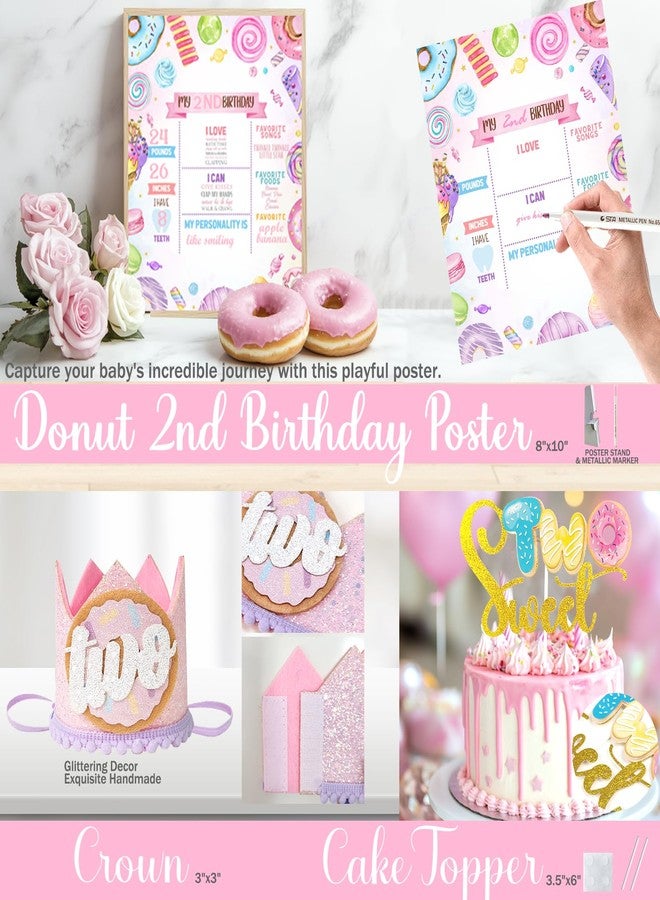 Hombae Two Sweet Party Decorations, 2nd Birthday Decorations for Girls, Donut Themed Backdrop Balloon Garland Arch Kit with Balloon Boxes Tablecloth for 2 Year Old Birthday Party - Image 4