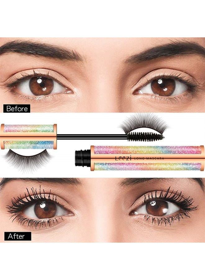 Leezi 4D Silk Fiber Eyelash Mascara,Waterproof Thickening Long Lasting Smudge-Proof Natural 4D Fiber Mascara, Curling Lashes Lengthening Mascara, All Day Exquisitely , Extra Long 4D Mascara Black Volume And - Image 4