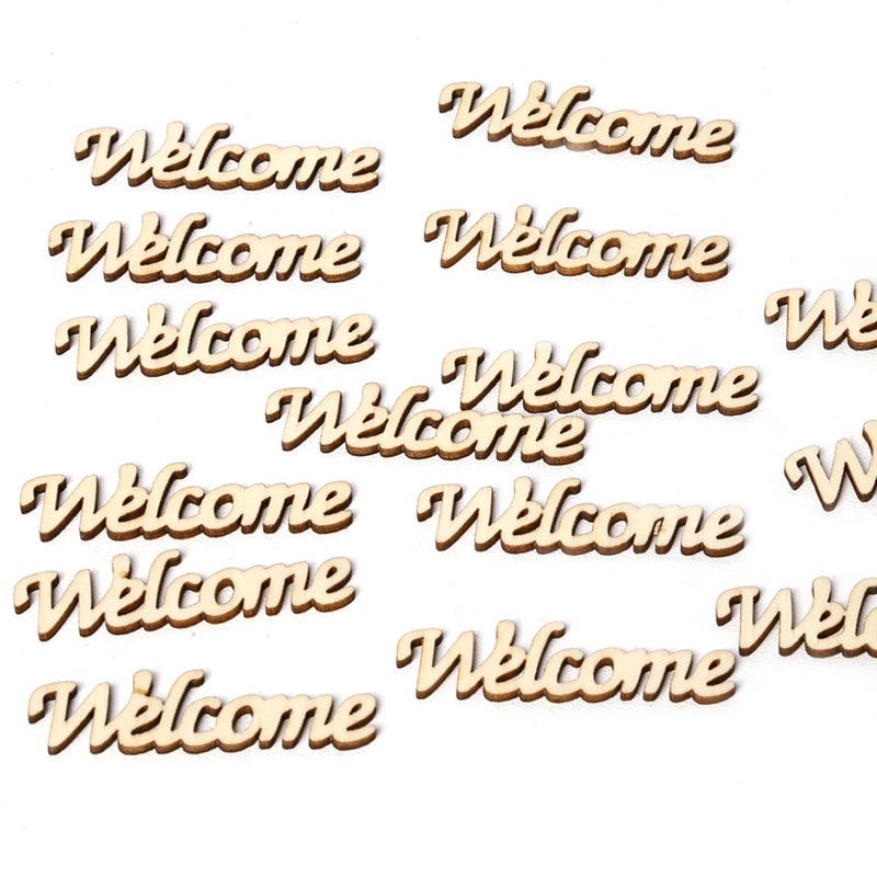 15pcs/set Vintage Rustic Style WELCOME Wooden Table Stand Sign Ornaments DIY Wedding Party Decoration Board - Image 5