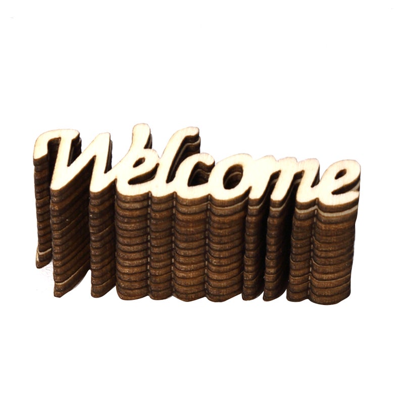 15pcs/set Vintage Rustic Style WELCOME Wooden Table Stand Sign Ornaments DIY Wedding Party Decoration Board - Image 2