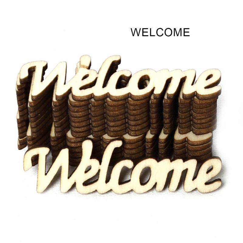 15pcs/set Vintage Rustic Style WELCOME Wooden Table Stand Sign Ornaments DIY Wedding Party Decoration Board - Image 3
