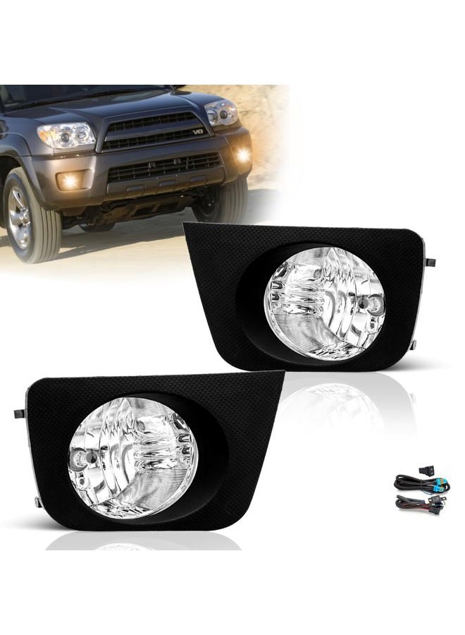 SPIEGEER Fog Lights Assembly for 2006 2007 2008 2009 Toyota 4Runner Fog Lamps Replacement Kit with Switch&Wiring Kit with 9006 12V 55W Halogen Bulbs Clear Lens - Image 1