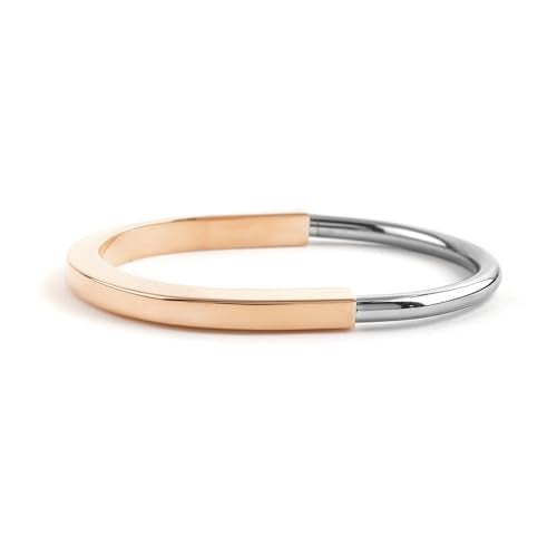 Rubans Womens Voguish Rose Gold Plated Stainless Steel Waterproof Dome Oval Lock Kada Bracelet - Image 1