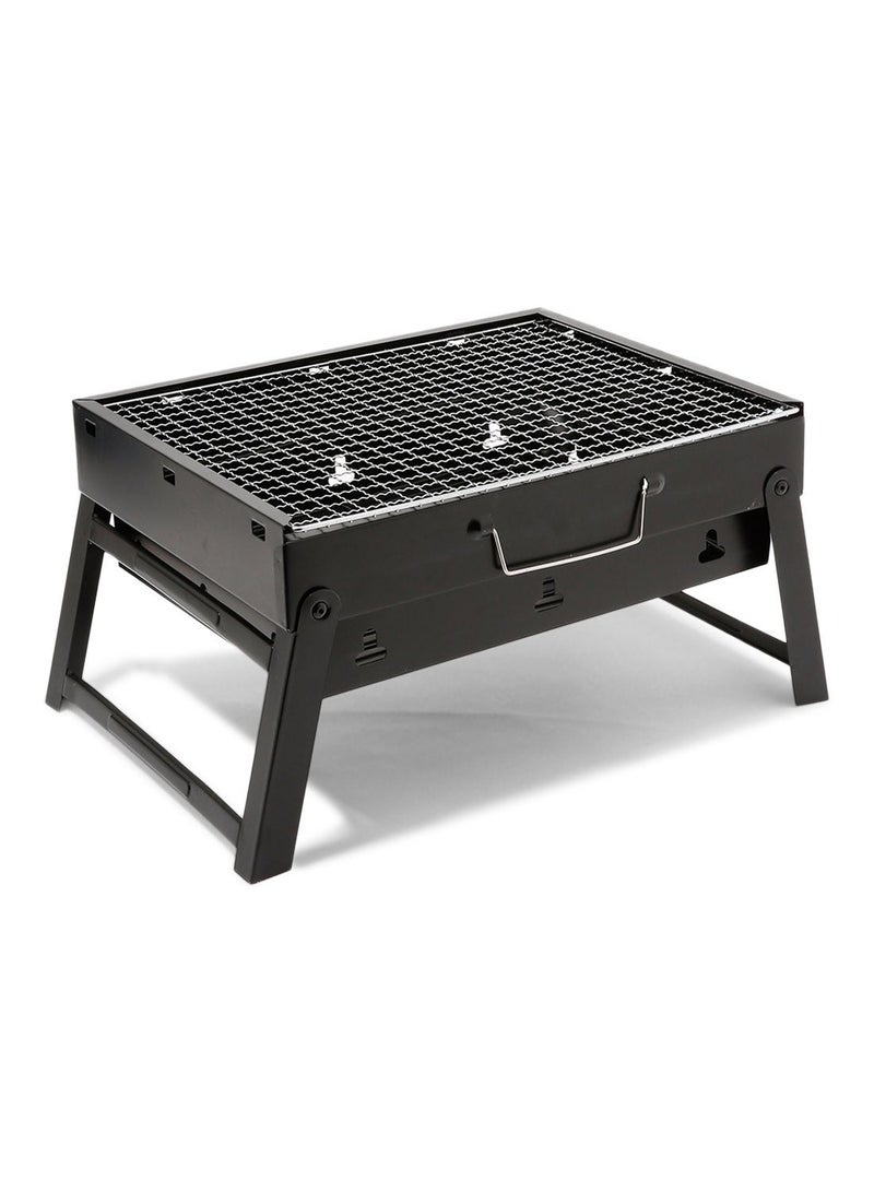 Portable Charcoal Grill,17" Folding Portable BBQ Charcoal Grill Compact Tabletop Mini Smoker Small BBQ Grill Outdoor for Travel Backyard Picnic Beach - Image 1