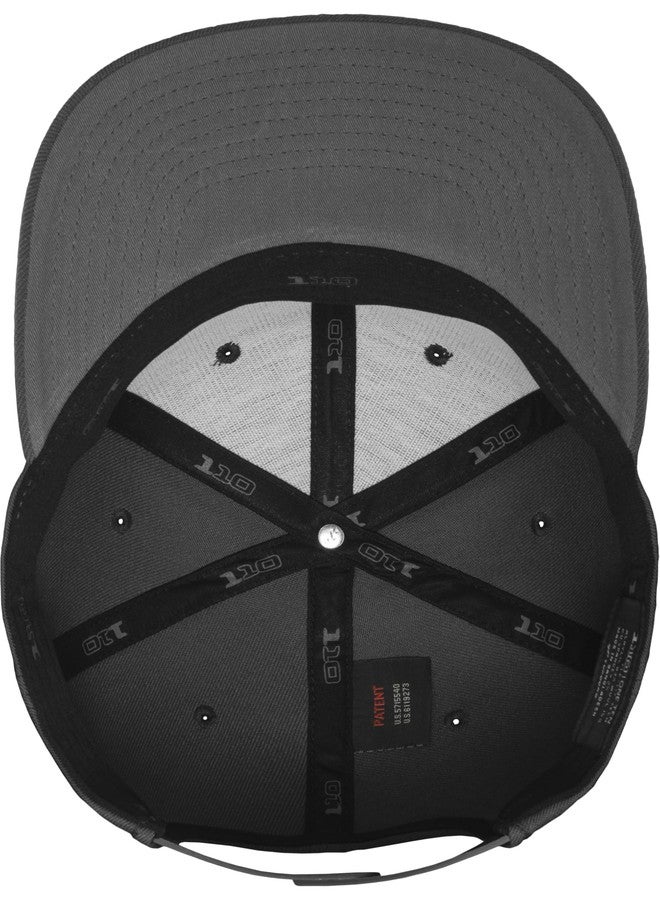 Flexfit 110 Fitted Snapback Cap - Dark Grey - One Size - Image 4