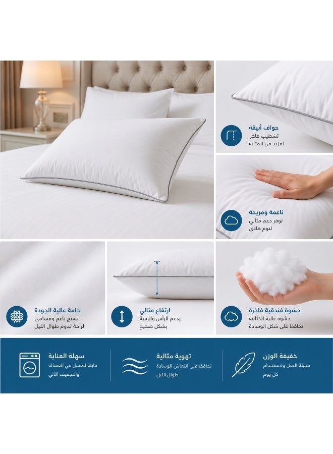 SleepLand Set of 6 Soft Hotel Pillows 50x75 cm White - Image 4