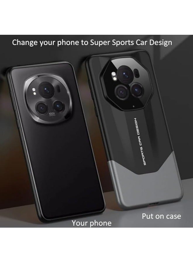 الحافظة متوافقة مع Honor Magic 6 Pro، غطاء محمي بتصميمين، قشدة صلبة من البولي كربونات فائقة الرقة مع حماية لعدسة الكاميرا ومقاومة للصدمات لـ Honor Magic 6 Pro. - Image 4