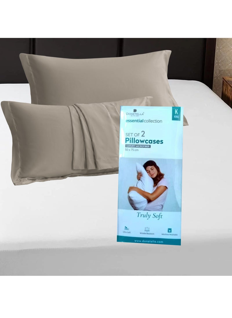 Donetella Standard Pillowcase Set of 2, Size 50x75 cm, Ultra Soft Brushed Microfiber, Envelope Closure, Durable, Wrinkle & Fade Resistant Pillow Covers  - Image 4