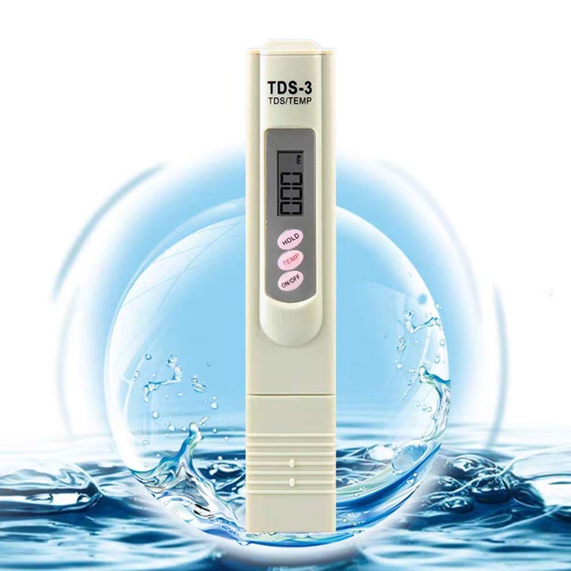ميريديان قلم فحص نقاوة وجودة المياه الرقمي TDS من Meridian - نطاق 0-9990 ppm، أبيض - Image 1