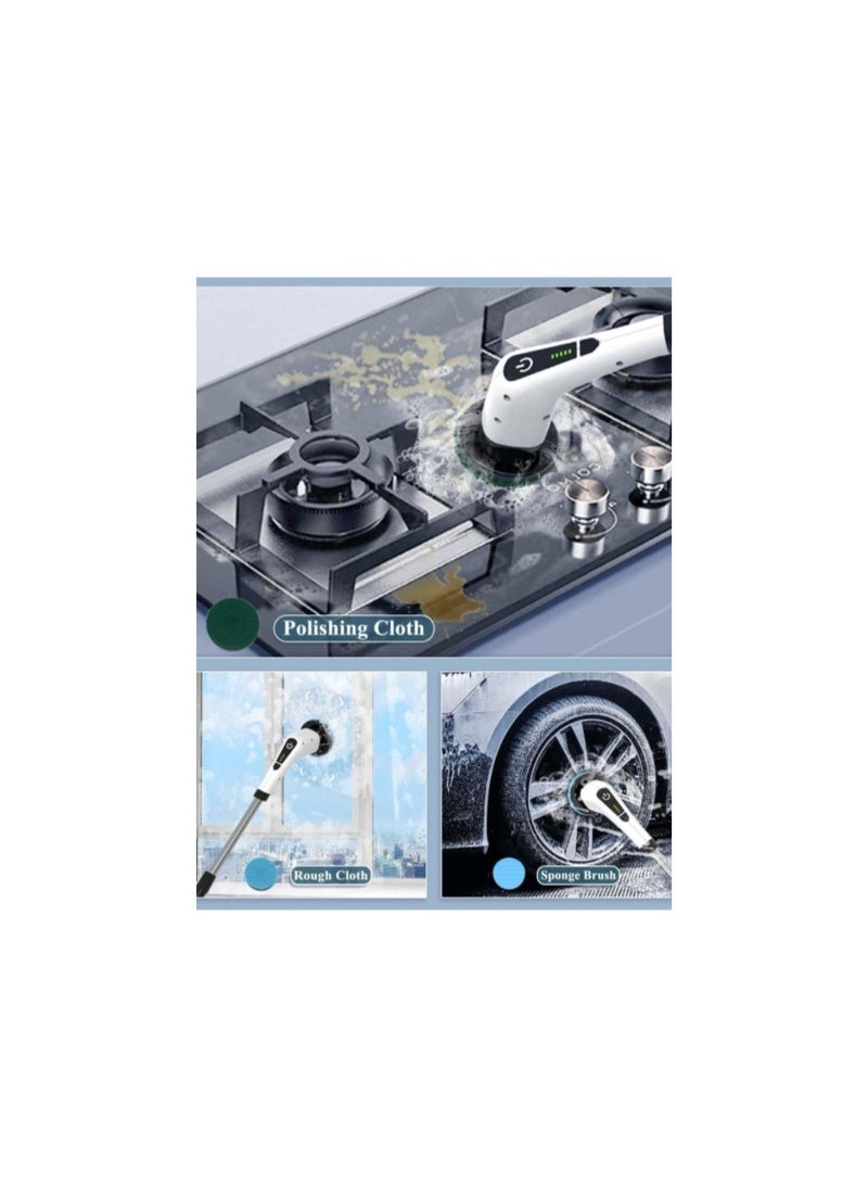 9 in 1 Electric Spin Scrubber, Cordless Cleaning Brush with 9 Replaceable Brush Heads and 54 Inch Adjustable Extension Arm, Power Shower Scrubber for Bathroom, Kitchen, Floor, Tile, Tub  - Image 3