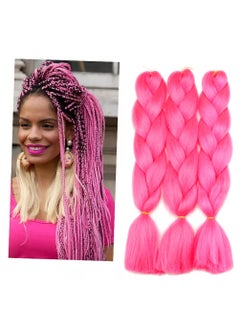 Lisshow Braiding Hair 24inch 100g Synthetic Jumbo Braids Hair Extensions High Temperature Fiber 3PieceLot Hot Pink 