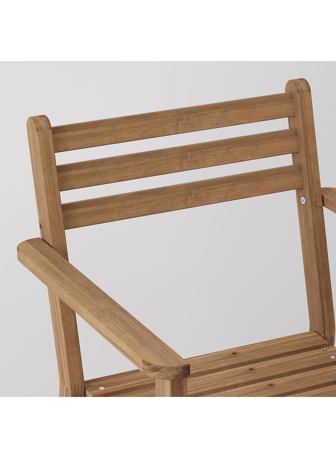 Zaboon Chair With Armrests, Outdoor, Dark Brown - Image 2