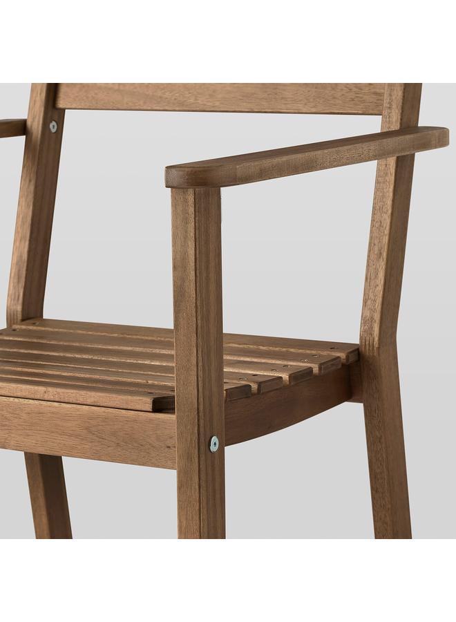 Zaboon Chair With Armrests, Outdoor, Dark Brown - Image 4