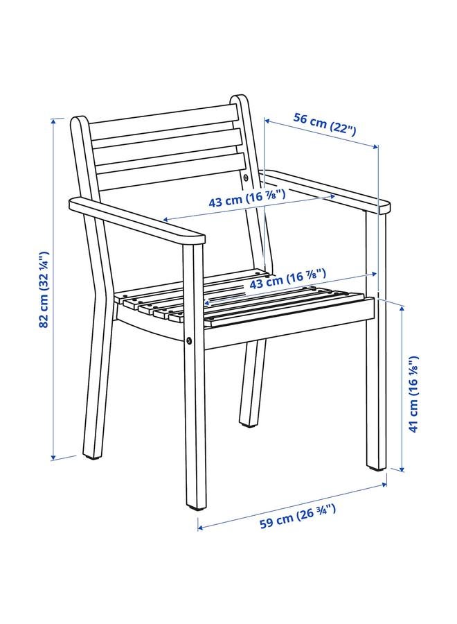 Zaboon Chair With Armrests, Outdoor, Dark Brown - Image 5