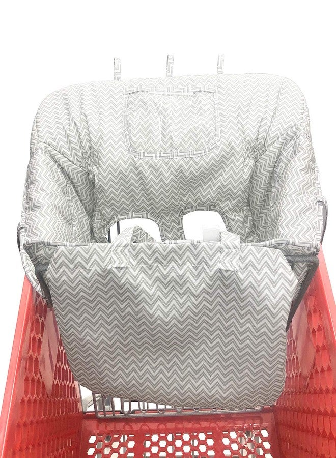 HIVVI Portable 2-in-1 Grocery Cart Seat Cover and Baby Highchair Cover (Gray Chevron) - Image 4
