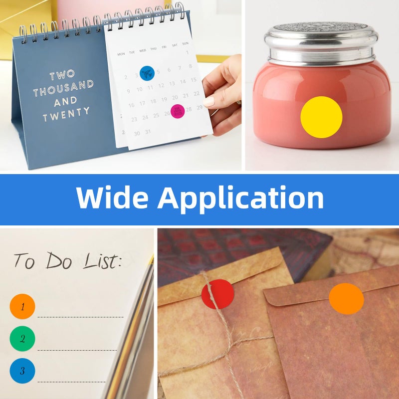 PrintHolic 1600 PCS Printholic Colored Dot Stickers, 10 Color Circle Price Stickers, 3/4 Inch Round Color Coding Labels for Office, Home, Teaching Events, Garage Sales - 20 Sheets - Image 4