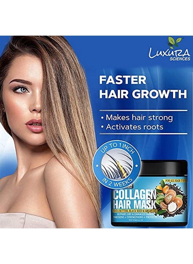 Luxura Sciences Collagen Hair Mask/After Shower Conditioner With Black Seed Oil Argan Oil & Shea Butter 100G (Refreshing Peace)  - Image 3