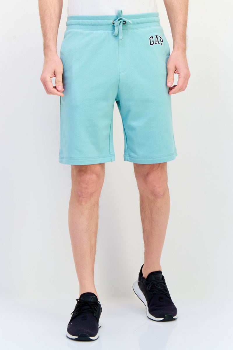 GAP Men Regular Fit Drawstring Embroidered Logo Shorts, Green - Image 1