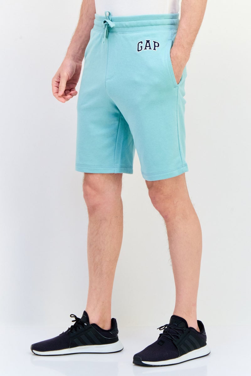 GAP Men Regular Fit Drawstring Embroidered Logo Shorts, Green - Image 2