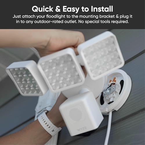 Wyze Floodlight Cam Plug-in Mount for Wyze Floodlight Cameras v1/v2/Pro, Electrical Box with 20ft Weather-Resistant Outdoor Power Cable, Easy Installation (White) - Image 4