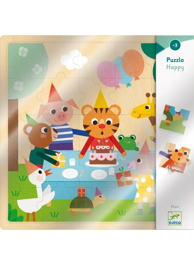 DJECO Happy Wooden Tray Puzzle