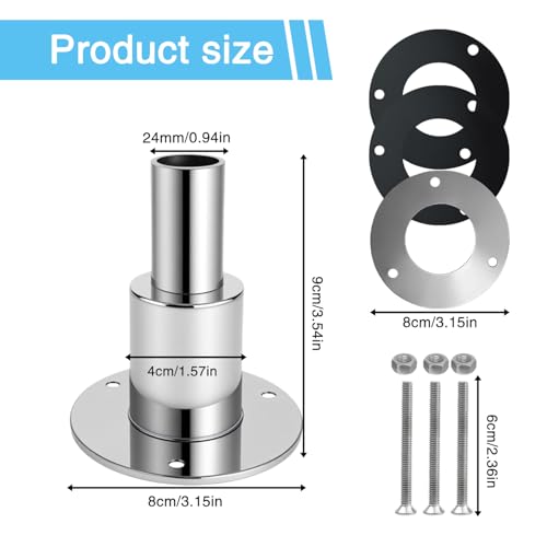 Cayludg 24mm/0.94 Inch Straight Thru Hull Exhaust Skin, Stainless Steel 316 Thru Hull Exhaust Skin Fitting, Diesel Heater Exhaust Pipe Thru Wall for Boat Car Truck Diesel Parking Heaters - Image 2