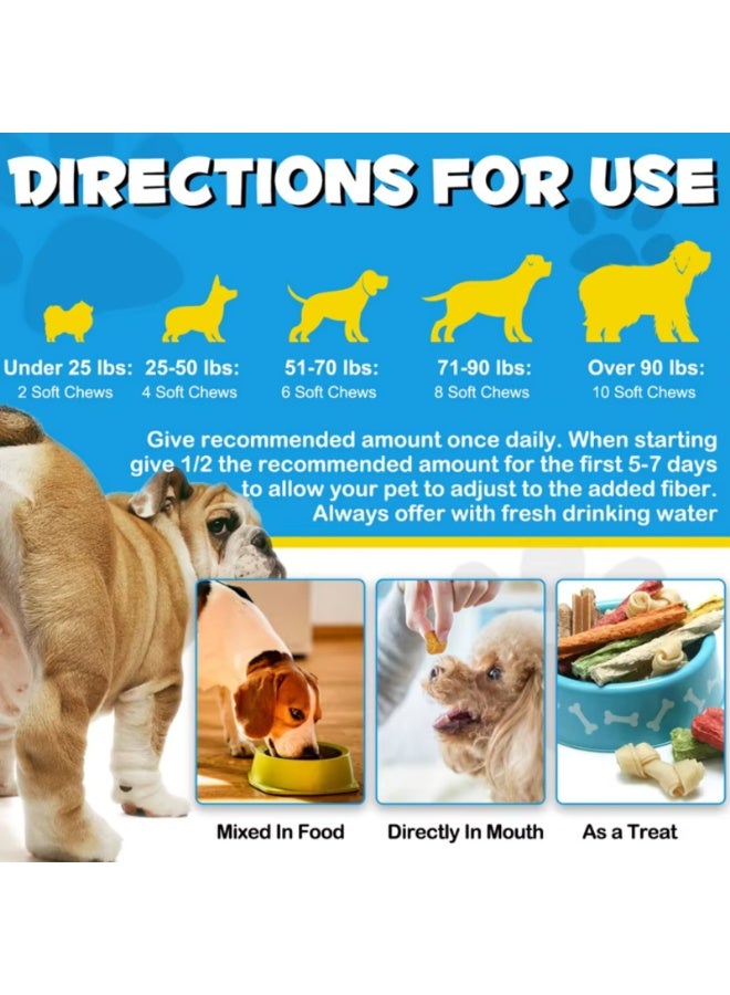 Oimmal 150 قطعة 375 جرام مضغ دعم الغدد الشرجية للكلاب، إنزيم هضمي وصيغة بروبيوتيك مع اليقطين، تعزز وظيفة الأمعاء الصحية وصحة الغدد الشرجية بنكهة لحم البقر، مضغ ناعم لجميع السلالات - Image 2