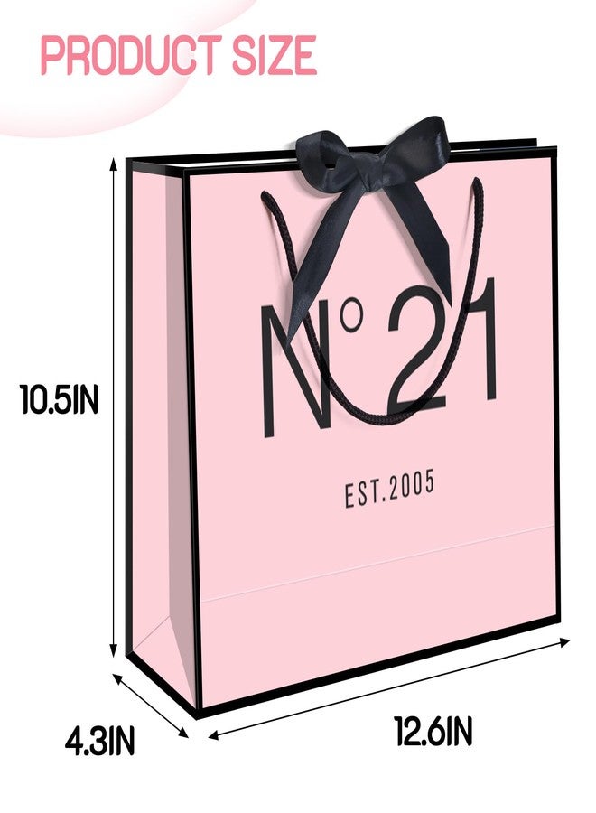 QLSKO 13" Birthday Gift Bag with Card Envelope Sticker Bow Ribbon and Tissue papers for Women Girls Design with Handles,13th-100th (EST.2004 21st) - Image 3