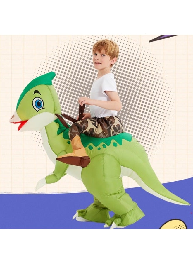Children's Funny Costume Dinosaur Mounted Pants Toy Paratophorus Small Dinosaur Inflatable Year Gift-Color:Dragon Dragon—adult - Image 4