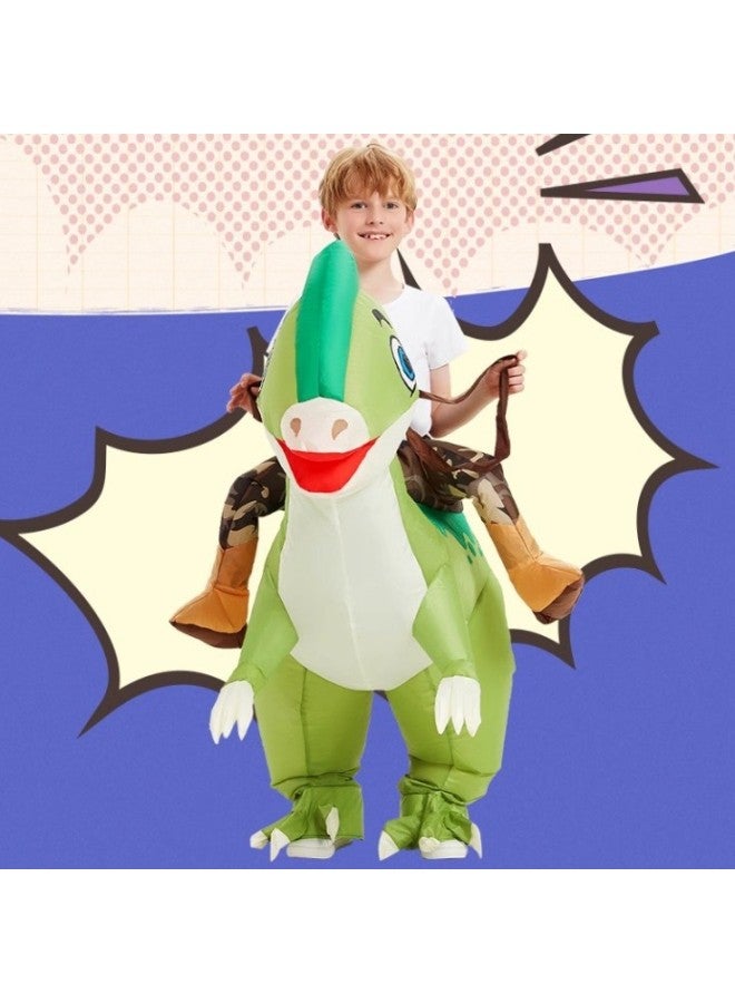 Children's Funny Costume Dinosaur Mounted Pants Toy Paratophorus Small Dinosaur Inflatable Year Gift-Color:Dragon Dragon—adult - Image 5
