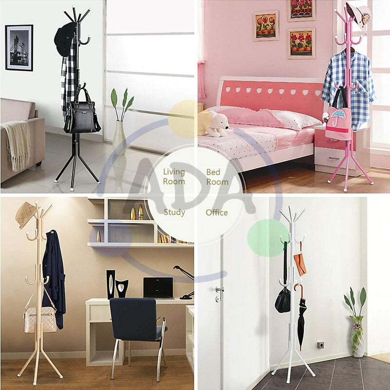 ADA Wrought Iron Coat Rack Hanger Creative Fashion Bedroom for Hanging Clothes Shelves, Wrought Iron Racks Standing Coat Rack (Pink) - Image 4