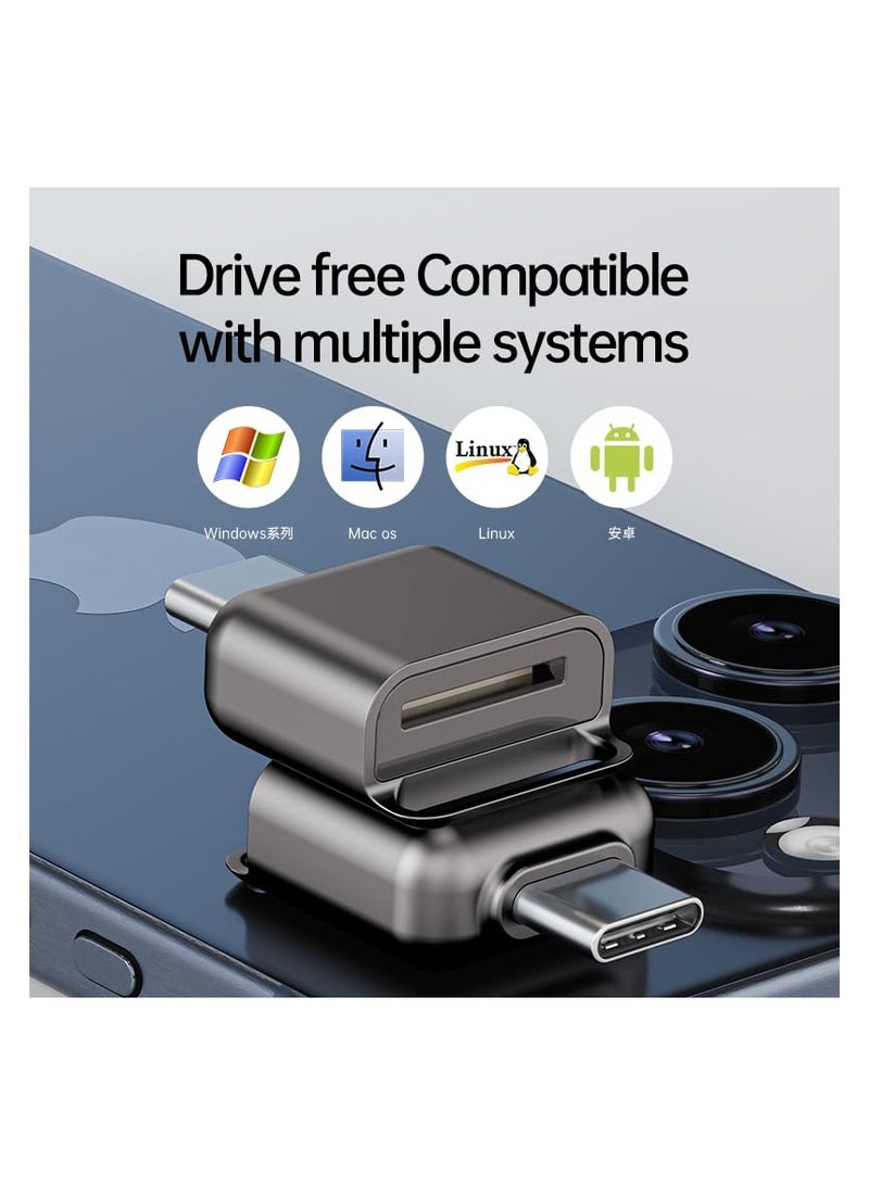 SYOSI USB C SD Card Reader, Micro SD Kartenleser, Typ C TF Speicherkartenleser, Mini SD auf USB Karte Adapter OTG Speicherkarte for PC, Tablet, Laptop, MacBook, Samsung Galaxy Android Handy  - Image 4