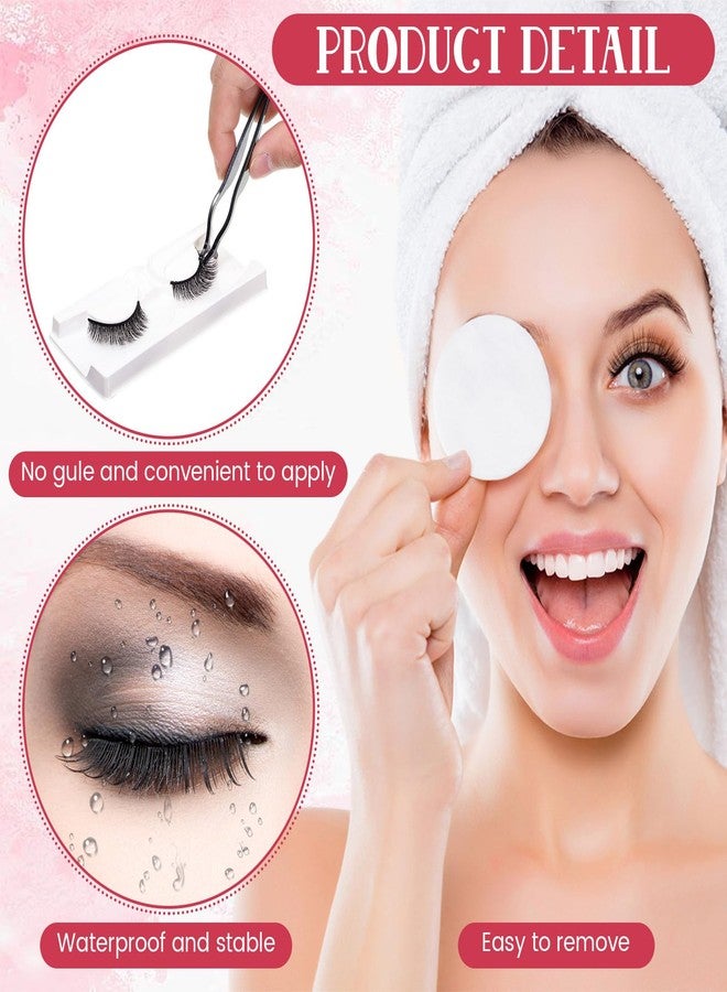 Nuogo 24 Pairs Reusable Self Adhesive Eyelashes No Glue Needed False Eyelashes Natural Look Easy to Apply Eye Lashes with Fake Eyelash Extension Applicator Tool (Thick Style,12 x 8 x 8 mm) - Image 3