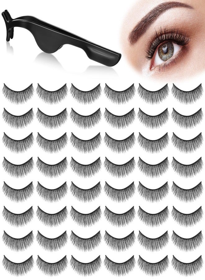 Nuogo 24 Pairs Reusable Self Adhesive Eyelashes No Glue Needed False Eyelashes Natural Look Easy to Apply Eye Lashes with Fake Eyelash Extension Applicator Tool (Thick Style,12 x 8 x 8 mm) - Image 1