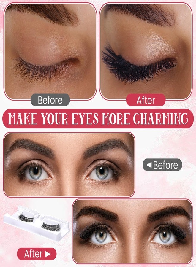 Nuogo 24 Pairs Reusable Self Adhesive Eyelashes No Glue Needed False Eyelashes Natural Look Easy to Apply Eye Lashes with Fake Eyelash Extension Applicator Tool (Thick Style,12 x 8 x 8 mm) - Image 4