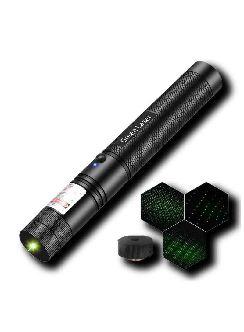 Urban Utility Green Adjustable Focus Outdoor Flashlight High Power Green Beam Laser Pointer with Battery and Key-Operated Lock Ideal for Camping, Hiking, Hunting, Fishing, and Presentations  - Image 1