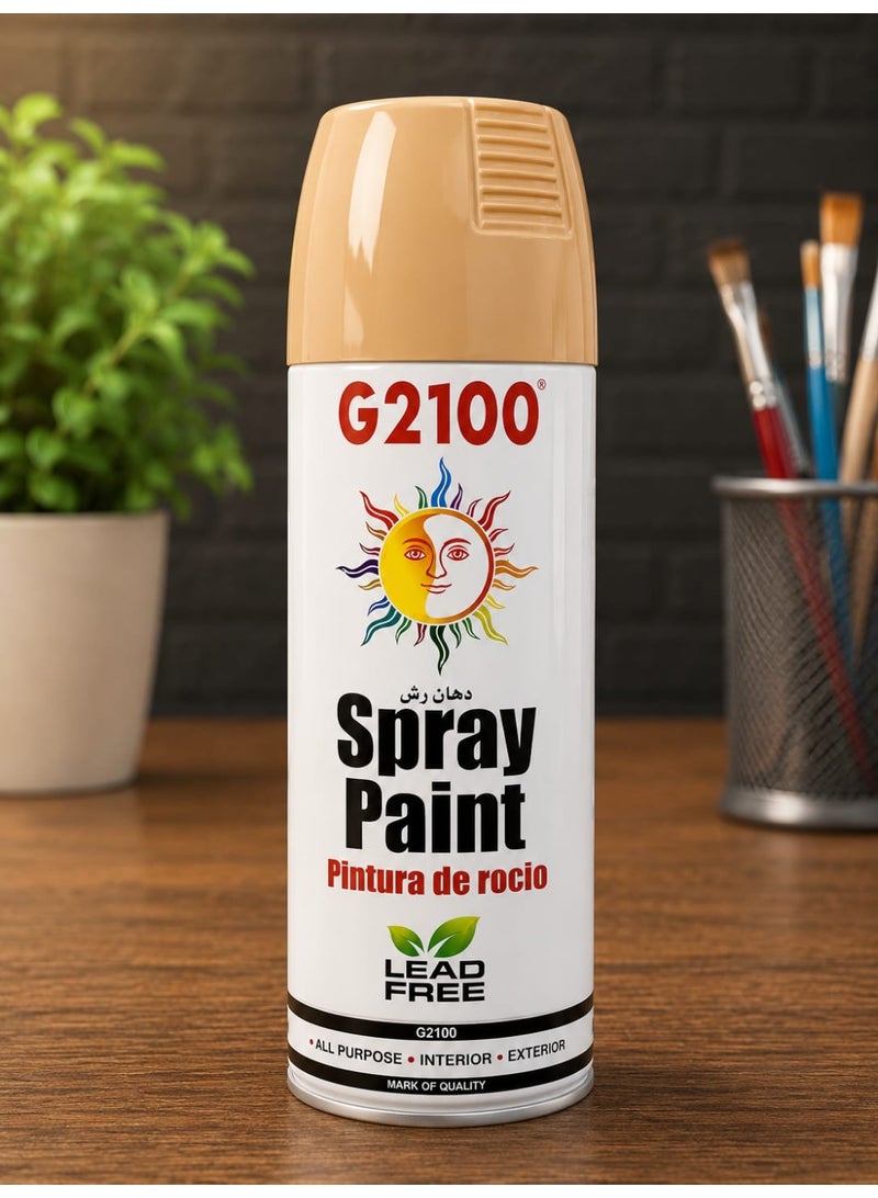 G2100 Beige Spray Paint 400ml – Smooth Finish Fast Dry Aerosol Paint for Furniture, Wood, Metal & DIY Projects