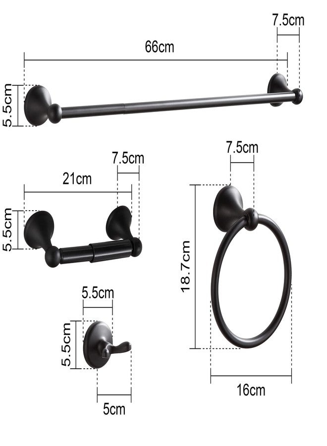 BGL Bathroom Hardware Set Matte Black Adjustable Expandable Bath Towel Bars Bathroom Accessory Set Towel Racks 8-Pieces Wall Mount - Image 5