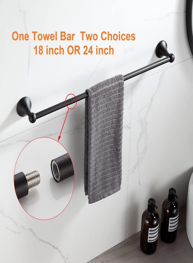 BGL Bathroom Hardware Set Matte Black Adjustable Expandable Bath Towel Bars Bathroom Accessory Set Towel Racks 8-Pieces Wall Mount - Image 3