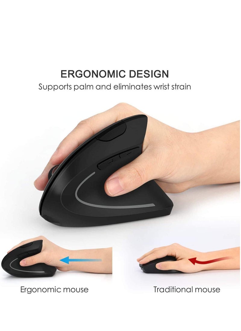 Trands Trands 2.4G WIRELESS OPTICAL MOUSE, BLACK, Ergonomic Shape With LED light MU5421  - Image 3